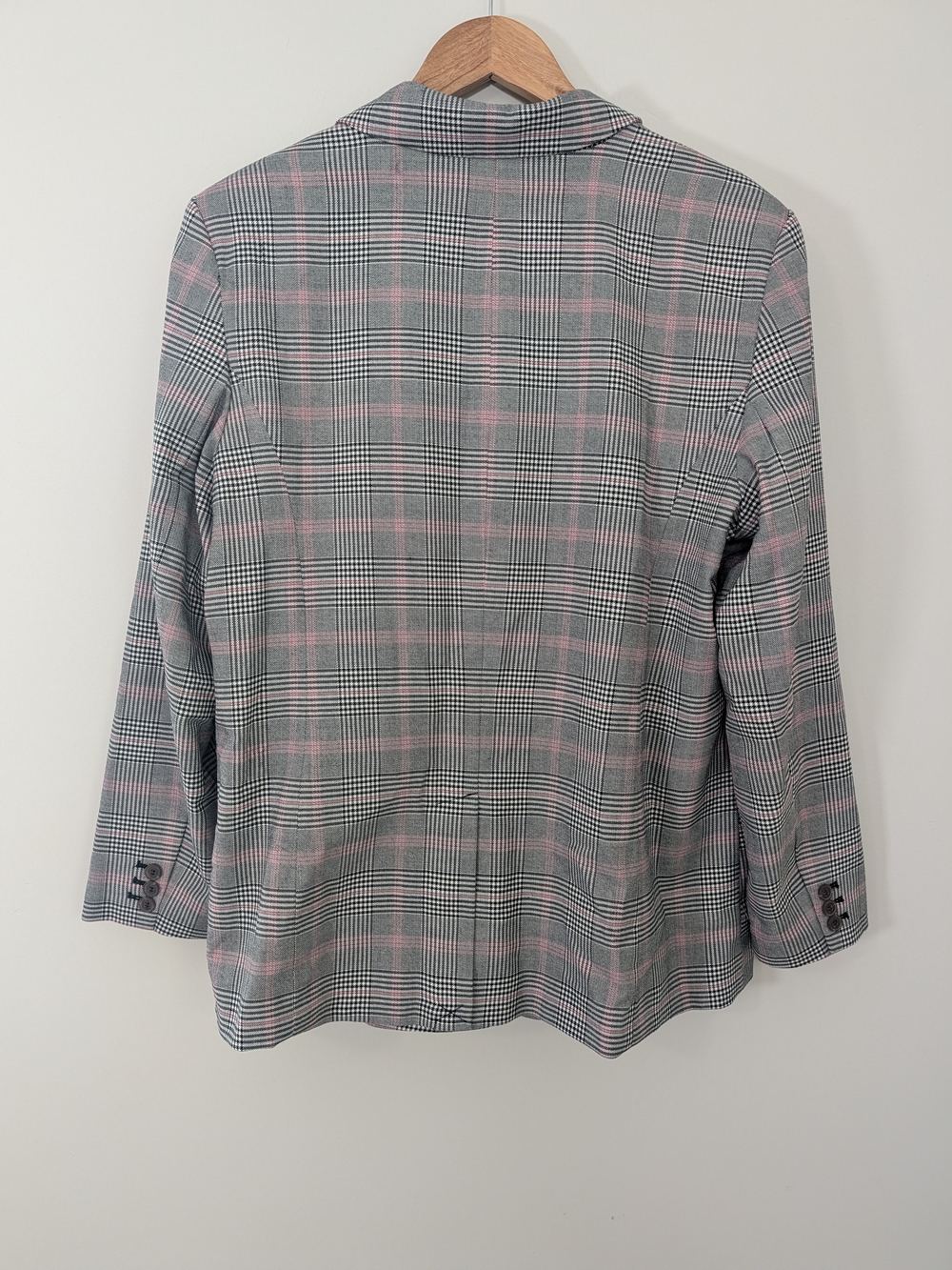 Worthington XXL Plaid Blazer NWT Pink Gray Black Menswear Inspired - Picture 6 of 10